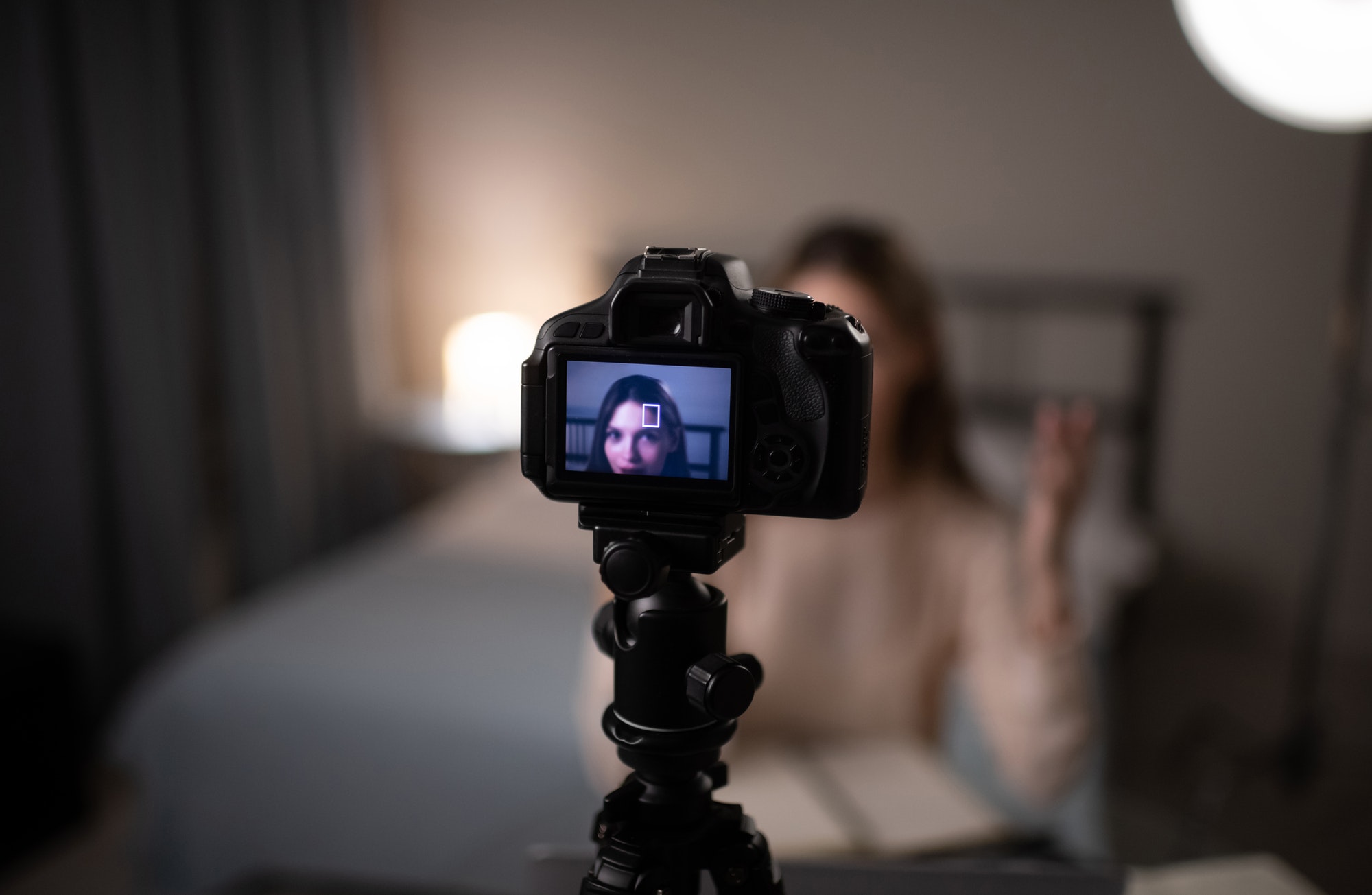 Camera shooting lifestyle video blog